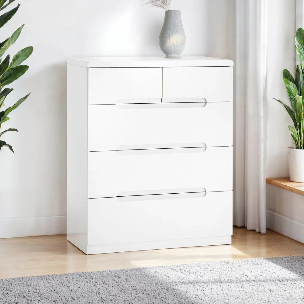 Manhattan 3+2 Drawer Chest - White - MAN203