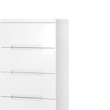 Manhattan 5 Drawer Narrow Chest - White - MAN204