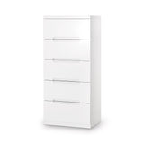 Manhattan 5 Drawer Narrow Chest - Grey - MAN804