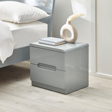 Manhattan 2 Drawer Bedside - Grey - MAN801