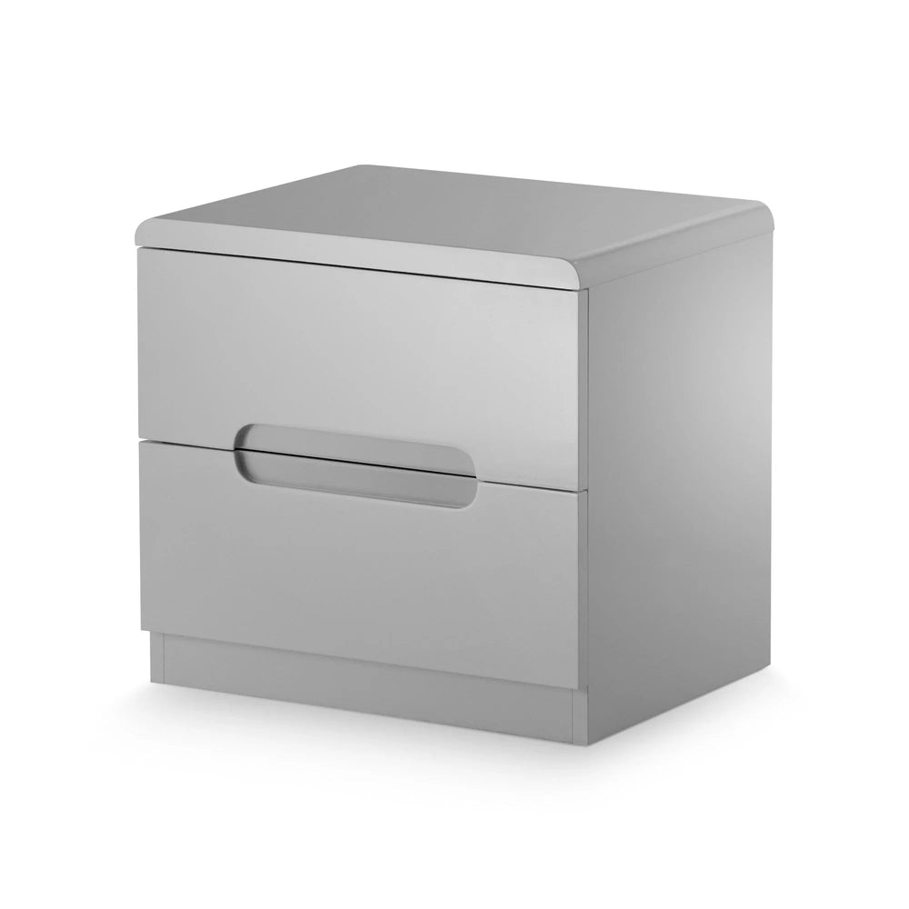 Manhattan 2 Drawer Bedside - White - MAN201