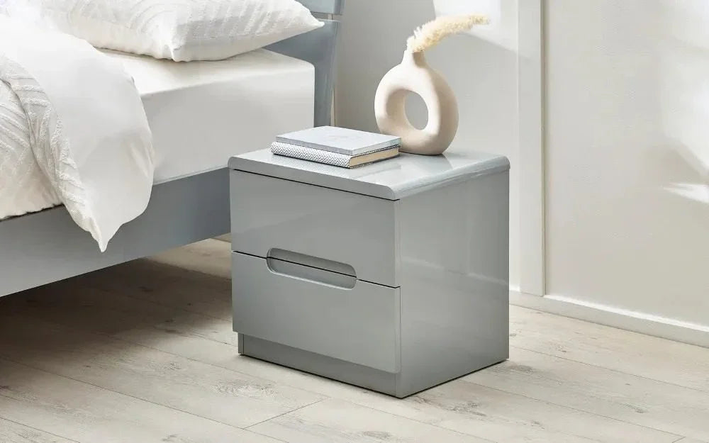 Manhattan 2 Drawer Bedside - Grey