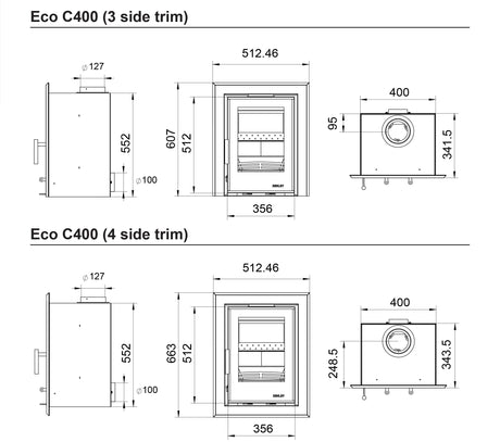 Eco C400 5.0kW Multi Fuel (Eco) - Technical Drawing
