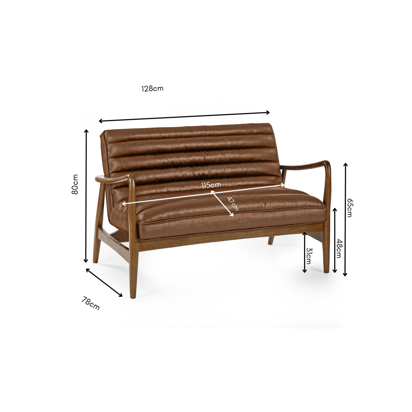 Marshall 2 Seater Sofa - Brown - MAR003