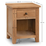 Marlborough 1 Drawer Bedside - Light Brown - MAR201