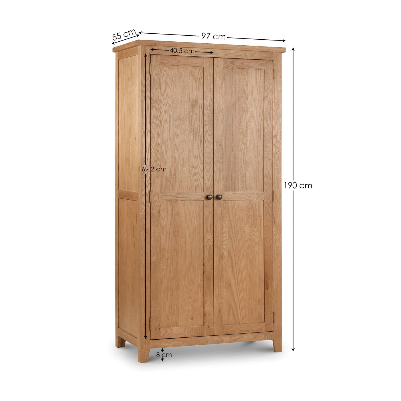 Marlborough 2 Door Wardrobe - Light Brown - MAR208