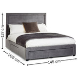Mayfair 4 Drawer Storage Bed - Grey / Double - MAY001
