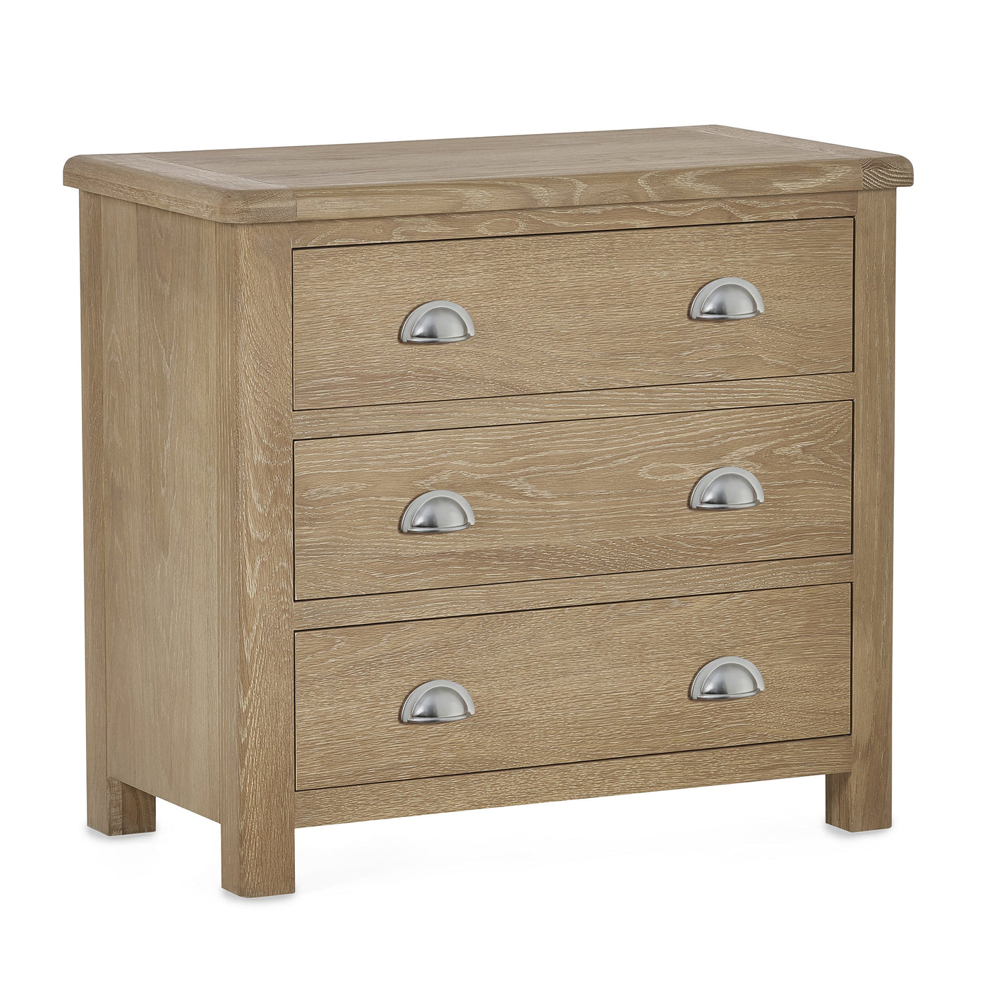 Memphis Limed Oak 3 Drawer Chest - Light Brown - MEM004