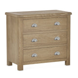 Memphis Limed Oak 3 Drawer Chest - Light Brown - MEM004