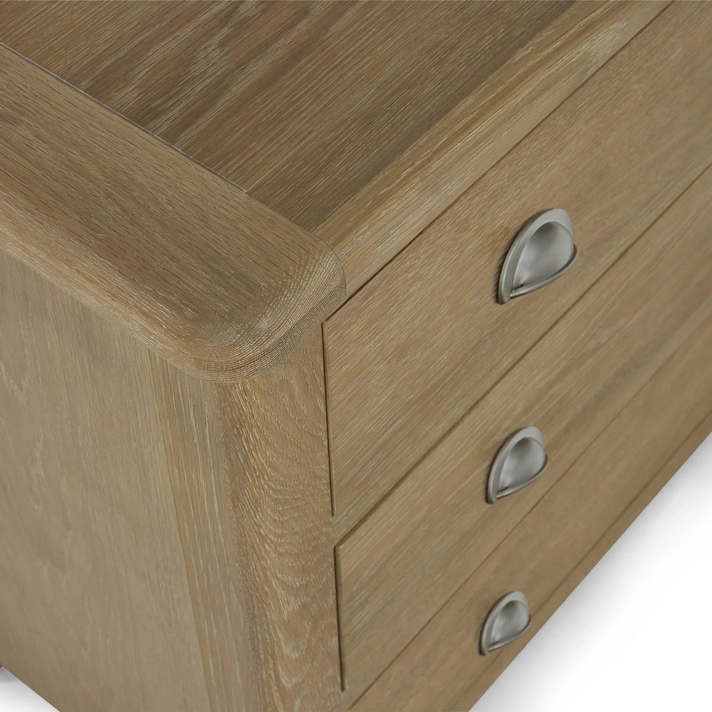Memphis Limed Oak 3 Drawer Chest - Light Brown - MEM004