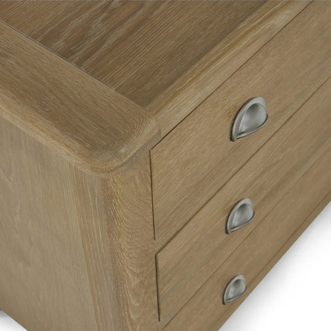 Memphis Limed Oak 3 Drawer Chest - Light Brown - MEM004