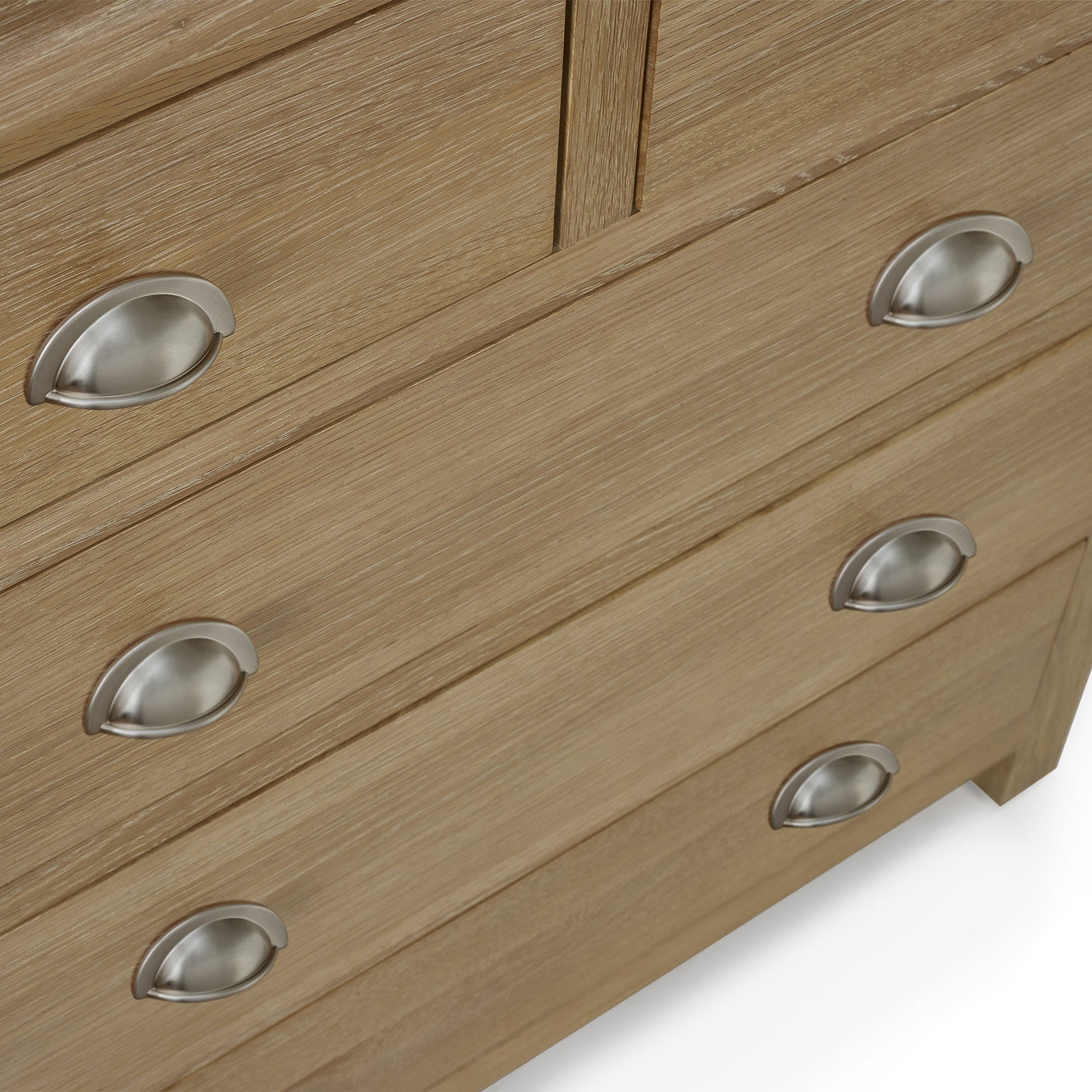 Memphis Limed Oak 3 + 2 Drawer Chest - Light Brown - MEM005