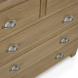 Memphis Limed Oak 3 + 2 Drawer Chest - Light Brown - MEM005