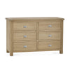 Memphis Limed Oak 6 Drawer Wide Chest - Light Brown - MEM006