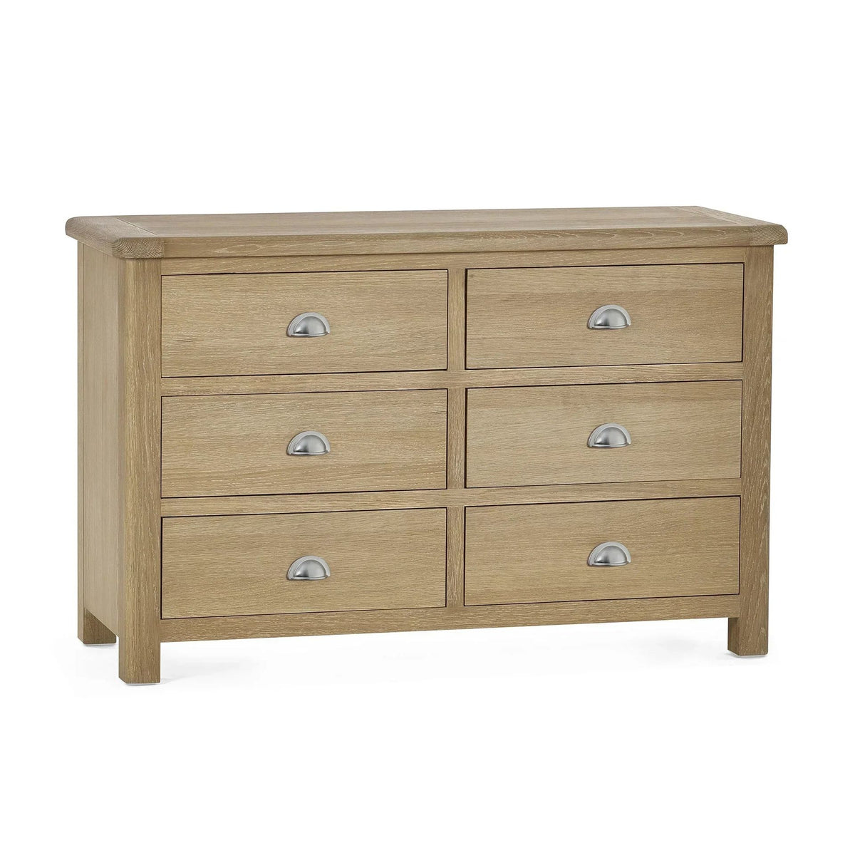 Memphis Limed Oak 6 Drawer Wide Chest