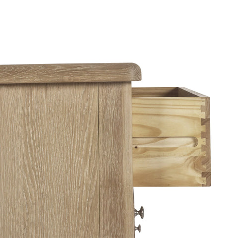 Memphis Limed Oak 6 Drawer Wide Chest - Light Brown - MEM006