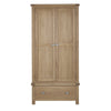 Memphis Limed Oak 2 Door 1 Drawer Wardrobe - Light Brown - MEM007