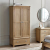 Memphis Limed Oak 2 Door 1 Drawer Wardrobe - Light Brown - MEM007