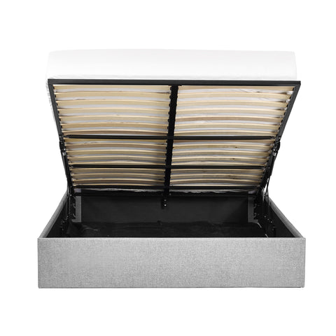 Merida Ottoman Storage Bed - Grey / Double - MER301