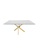 Nova 160Cm Gold And Glass Rect Dining Table-2 Parts