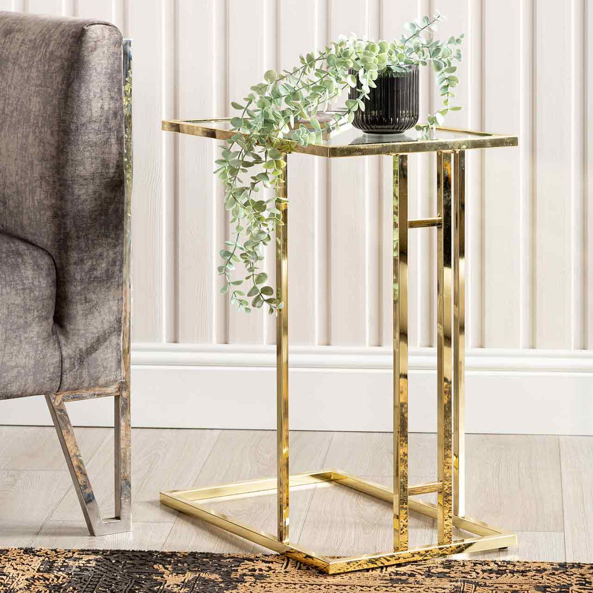 Harry Gold Sofa Table Clear Glass - Dsp Kd