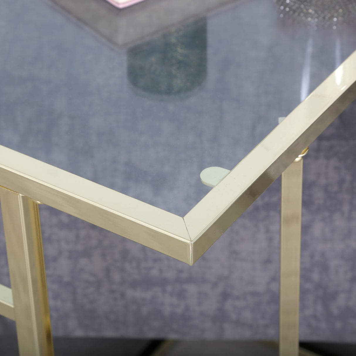 Harry Gold Sofa Table Clear Glass - Dsp Kd