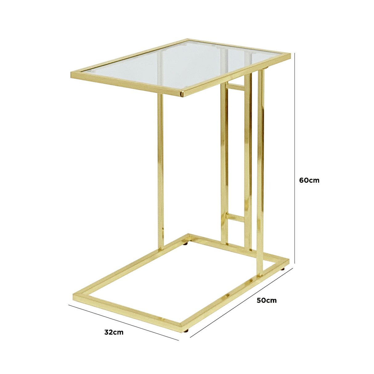 Harry Gold Sofa Table Clear Glass - Dsp Kd