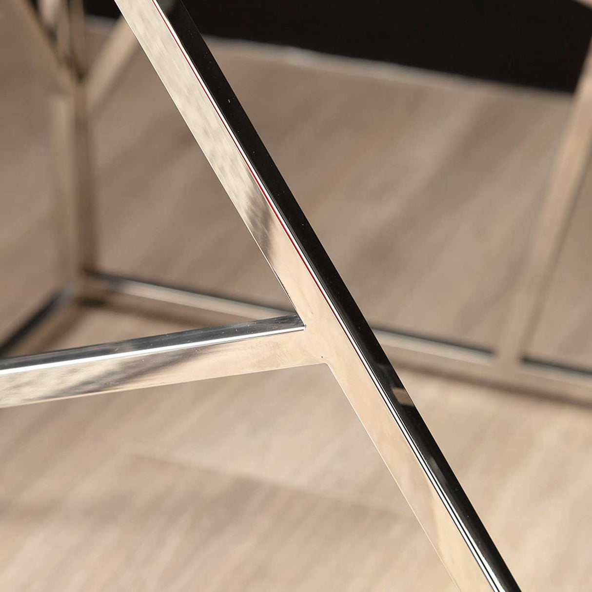 Azaria Stainless Steel End Table Glass Top