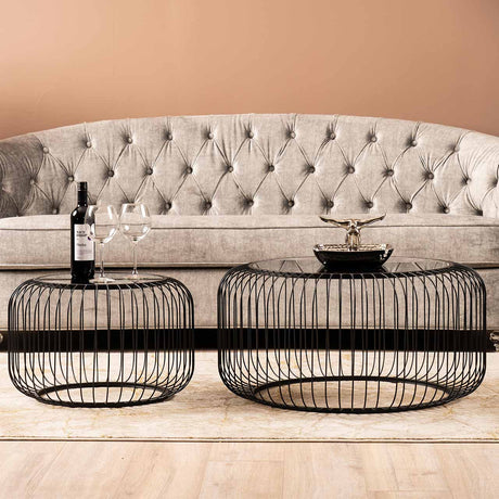 Cohen Gold Sofa Table Glass Top - Dsp Kd