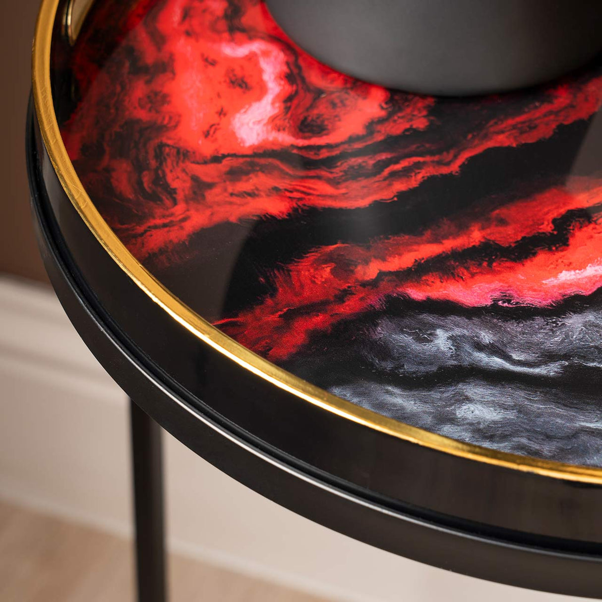 Set Of 2 Olin Nesting Tables Red And Black
