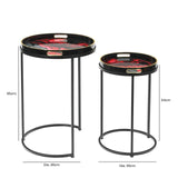 Set Of 2 Olin Nesting Tables Red And Black
