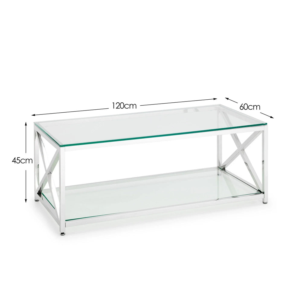 Miami Coffee Table - Silver - MIA102