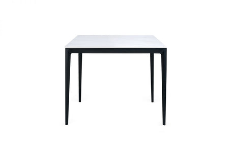 Miami Square Stone Top Dining Table - White Marble
