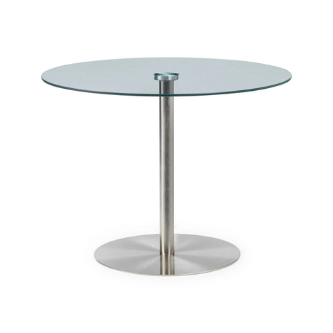Milan Round Pedestal Table - Silver - MIL001