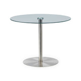 Milan Round Pedestal Table - Silver - MIL001