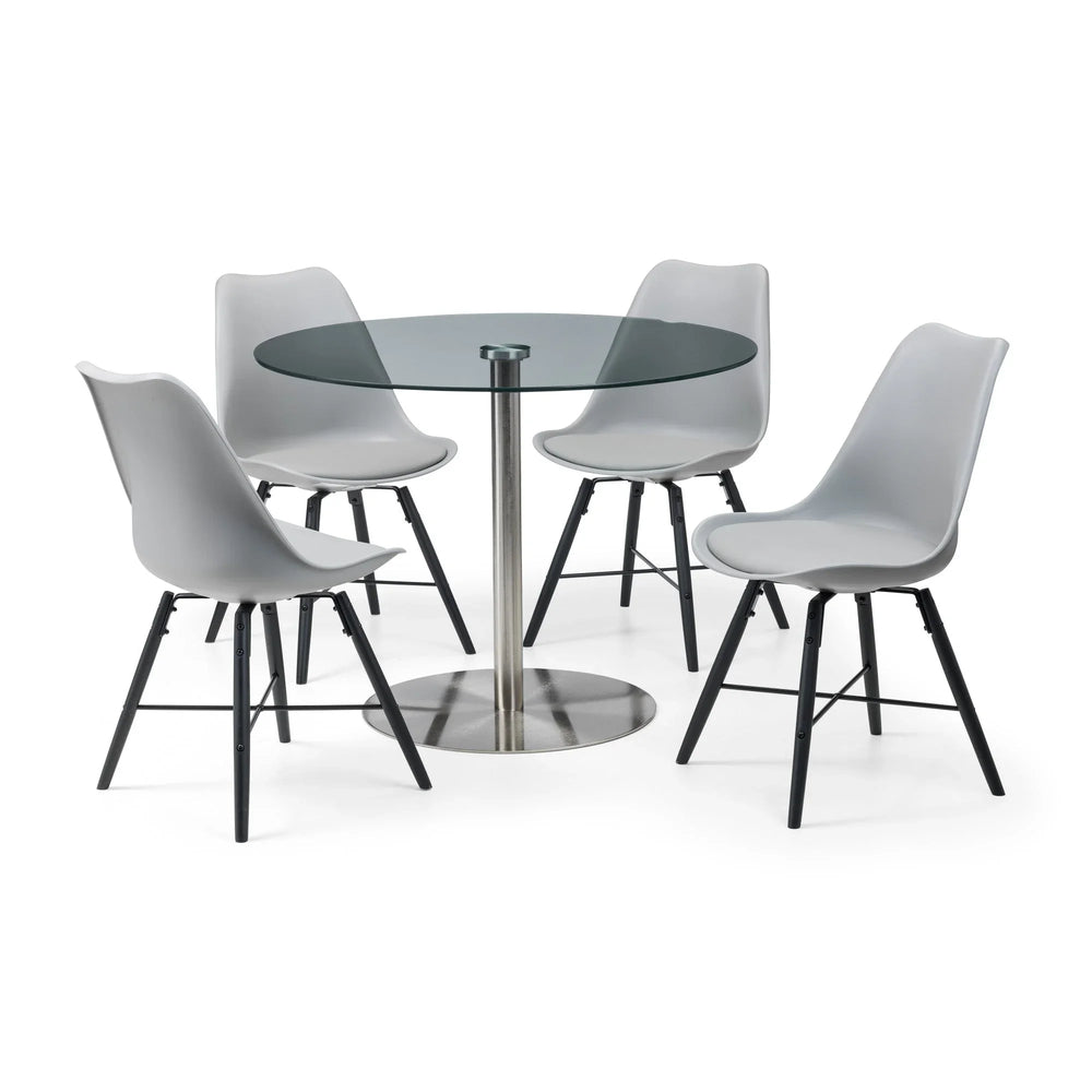 Milan Round Pedestal Table - Silver - MIL001