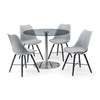Milan Round Pedestal Table - Silver - MIL001