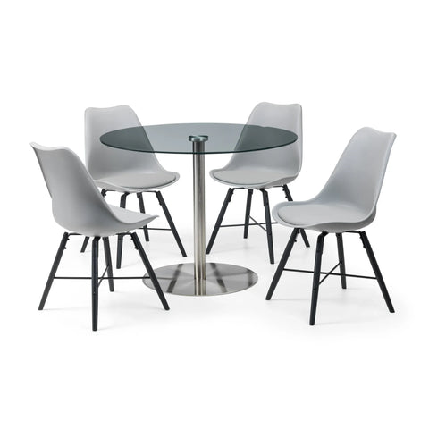 Milan Round Pedestal Table - Silver - MIL001