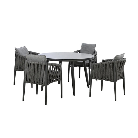Milan 4 Seat Round Dining Set