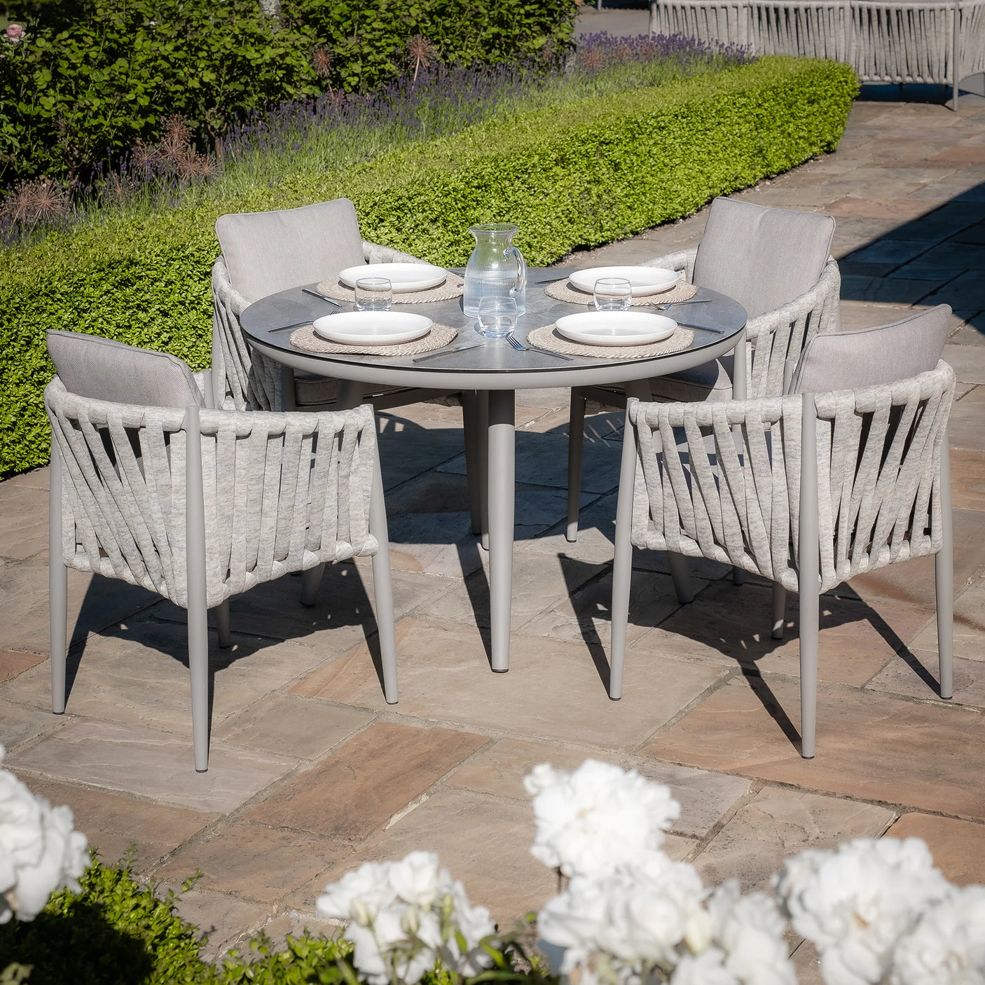 Milan 4 Seat Round Dining Set