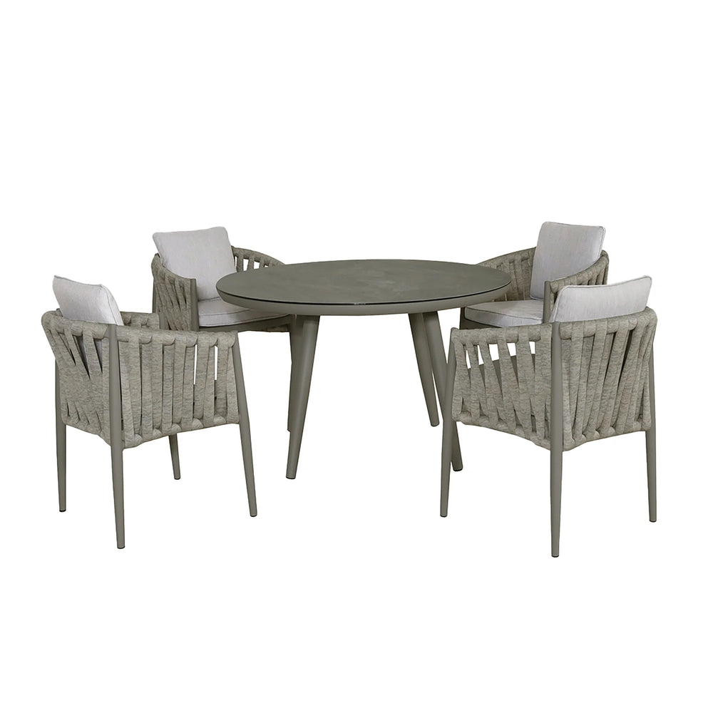 Milan 4 Seat Round Dining Set