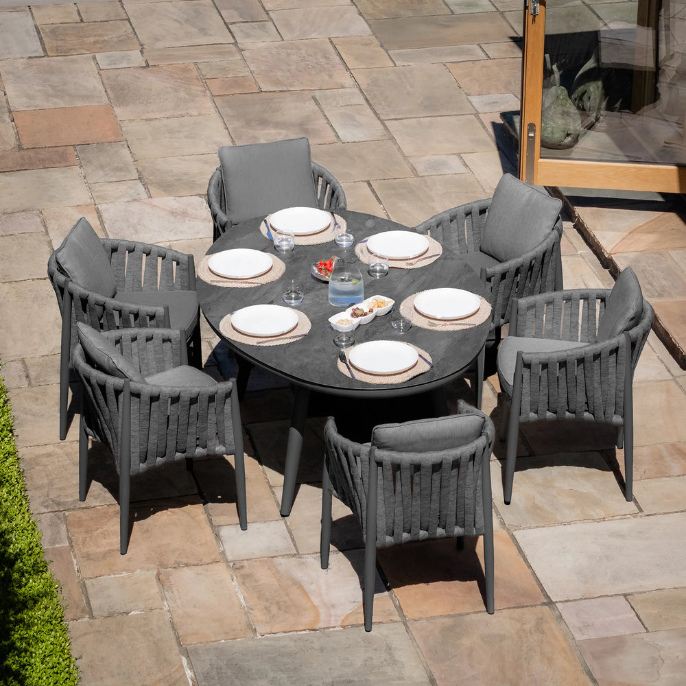 Milan 6 Seat Oval Dining Set