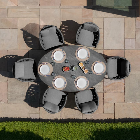 Milan 6 Seat Oval Dining Set