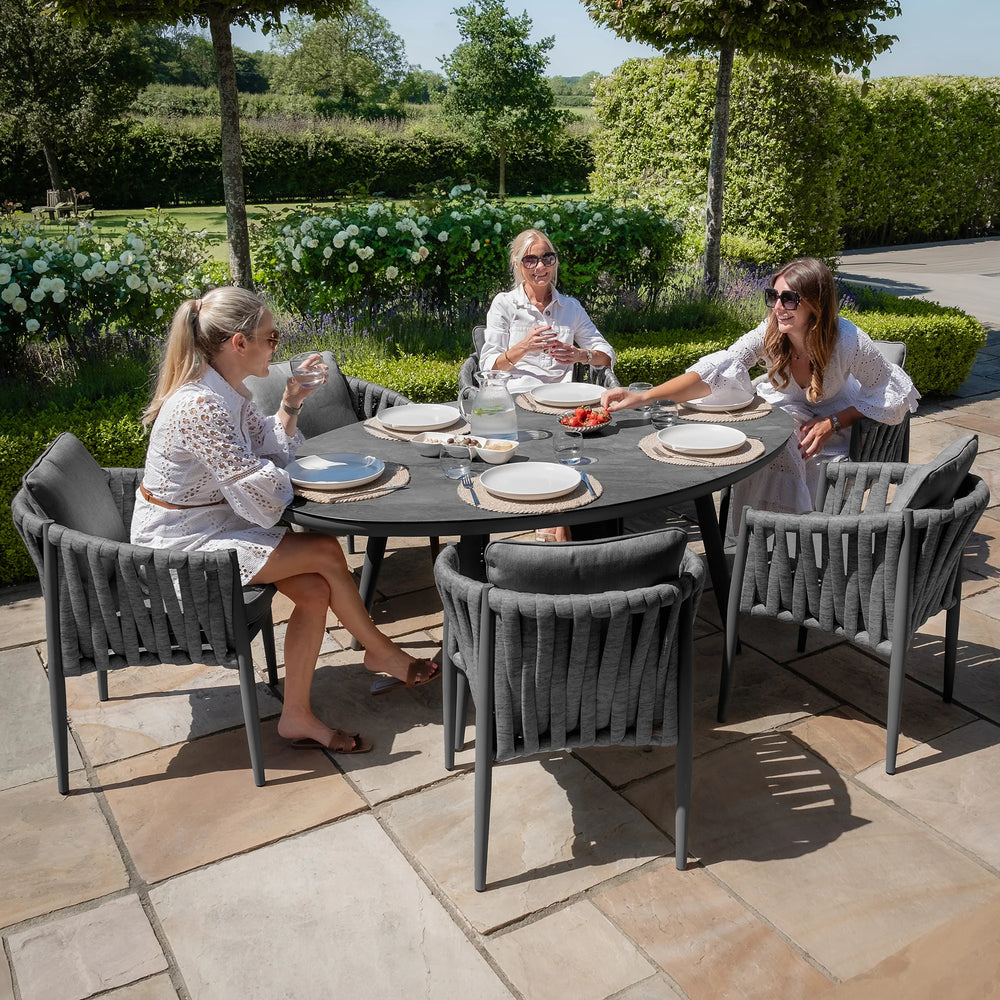 Milan 6 Seat Oval Dining Set