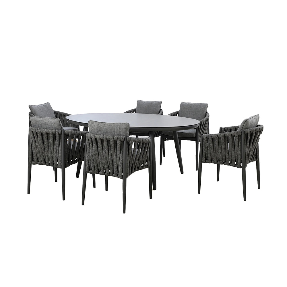 Milan 6 Seat Oval Dining Set