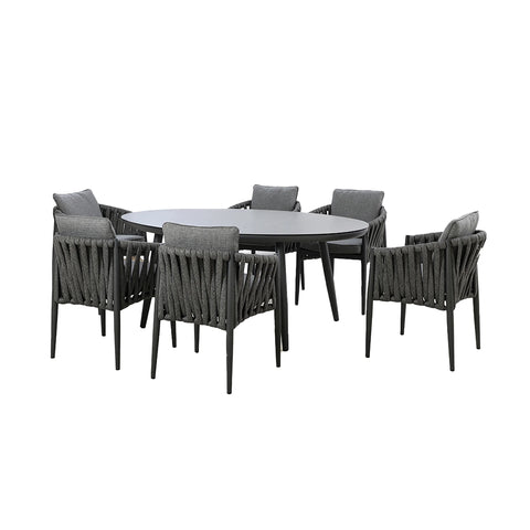 Milan 6 Seat Oval Dining Set