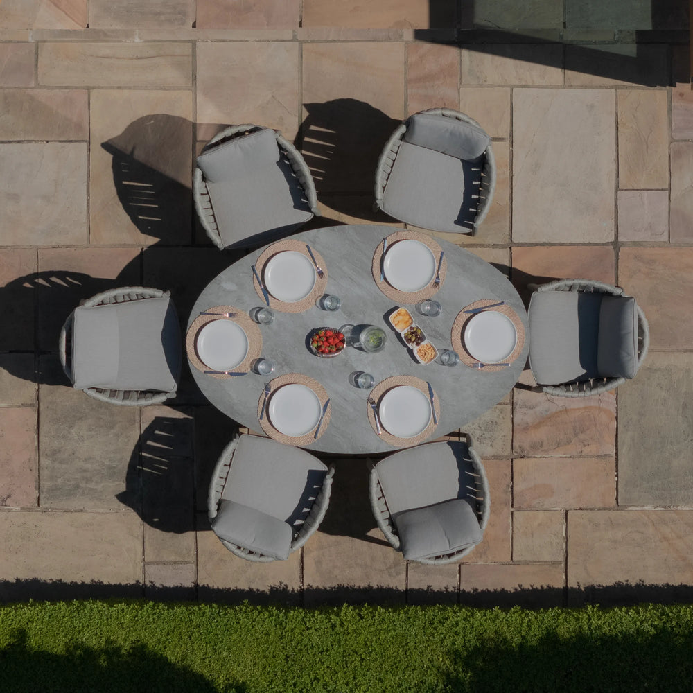 Milan 6 Seat Oval Dining Set