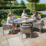 Milan 6 Seat Oval Dining Set