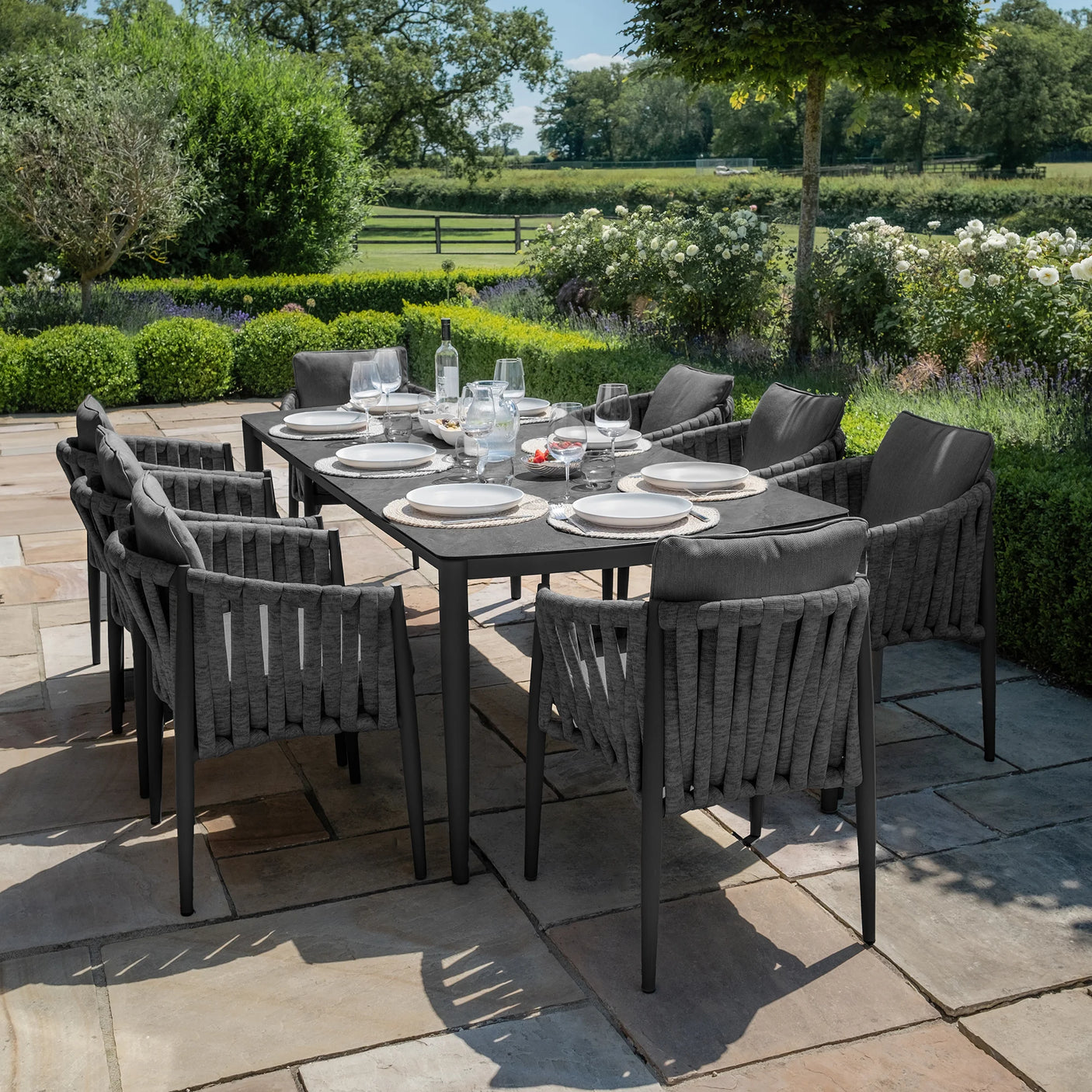Milan 8 seat rectangular dining set