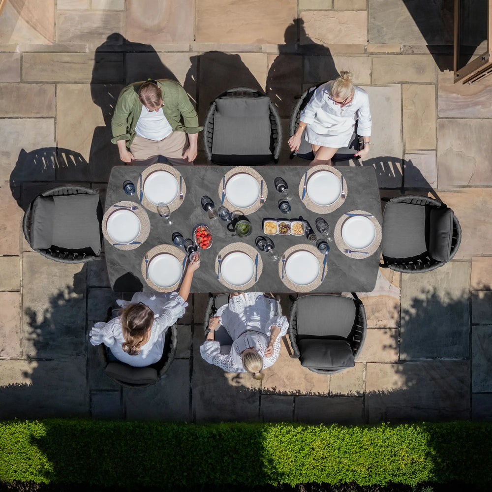 Milan 8 seat rectangular dining set